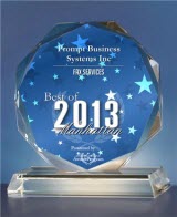 Prompt Business Systems - Best Service Provider 2013